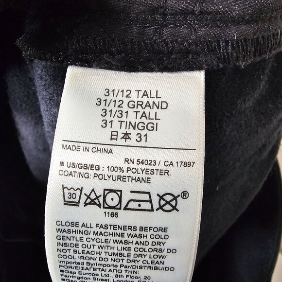 Gap 12T Tall Black Cheeky Straight High Rise Faux Leather Pants Biker 90s Vegan - Picture 5 of 5